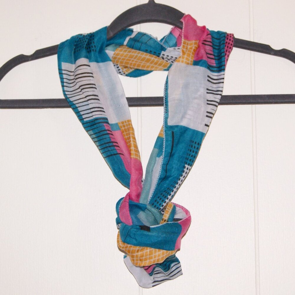 Women's Teal Colorful Cowl Scarf